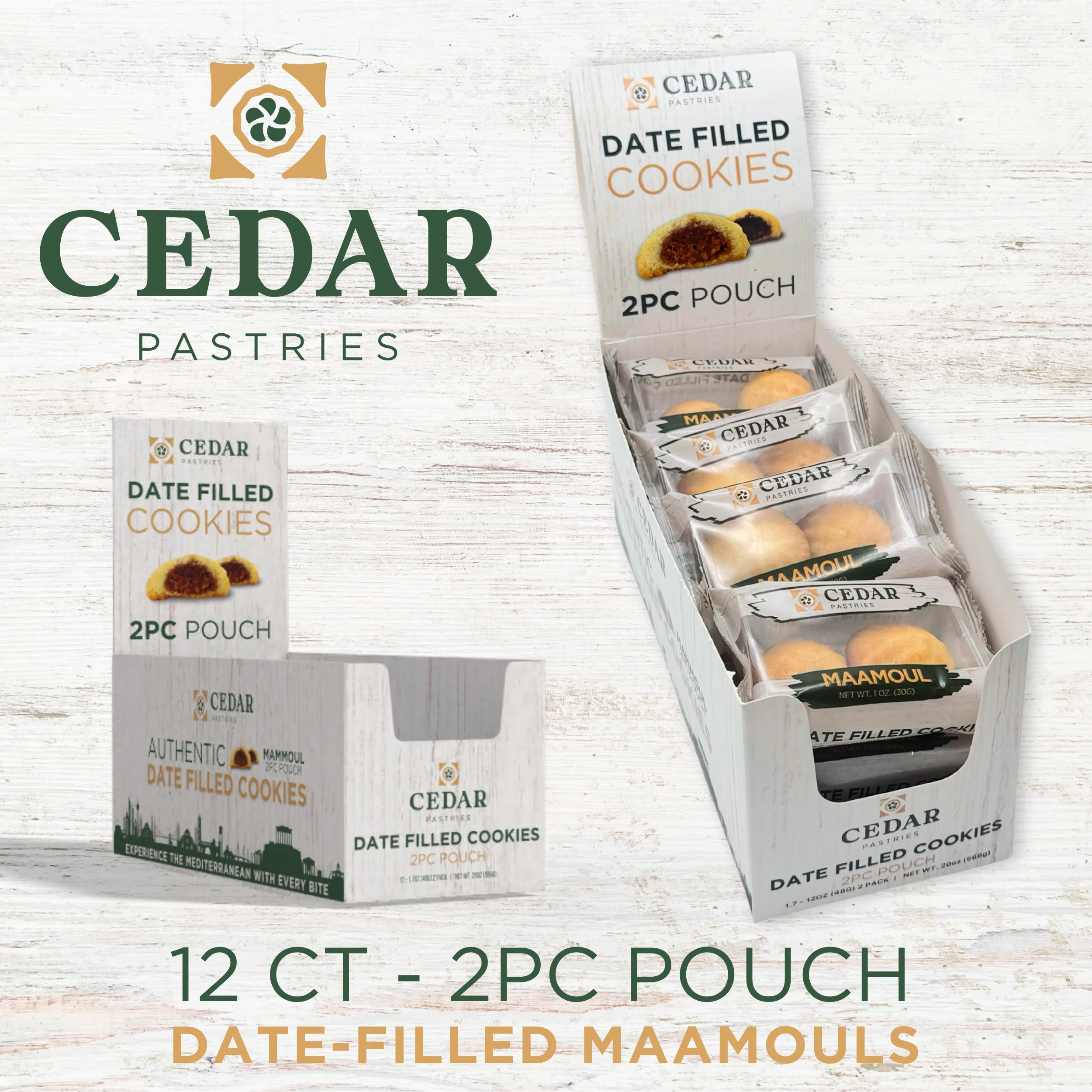 Single Serve Date Filled Maamoul Cookies 2-Pack (Case of 12) - Image 4