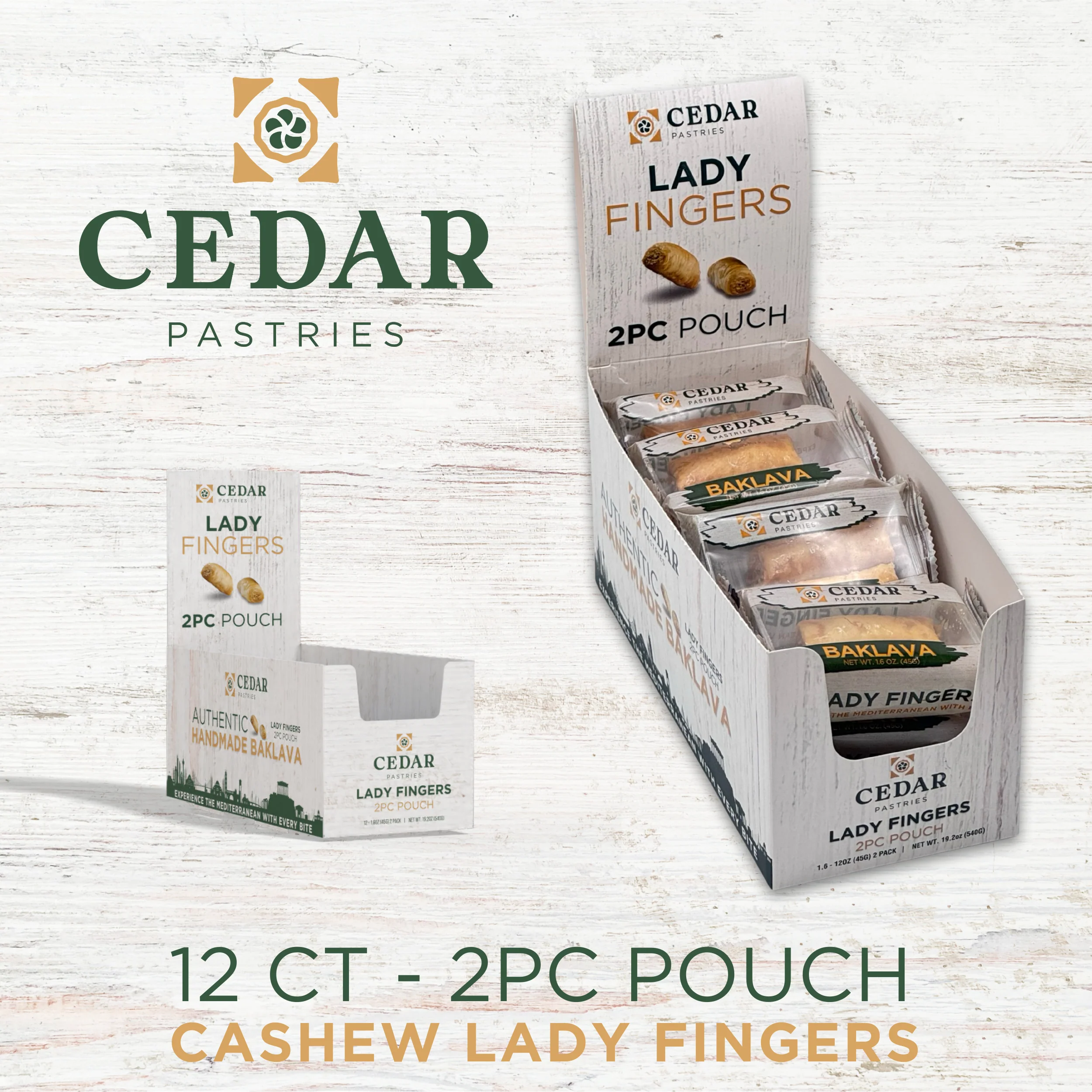 Single Serve Lady Finger Baklava 2-Pack (Case of 12) - Image 3