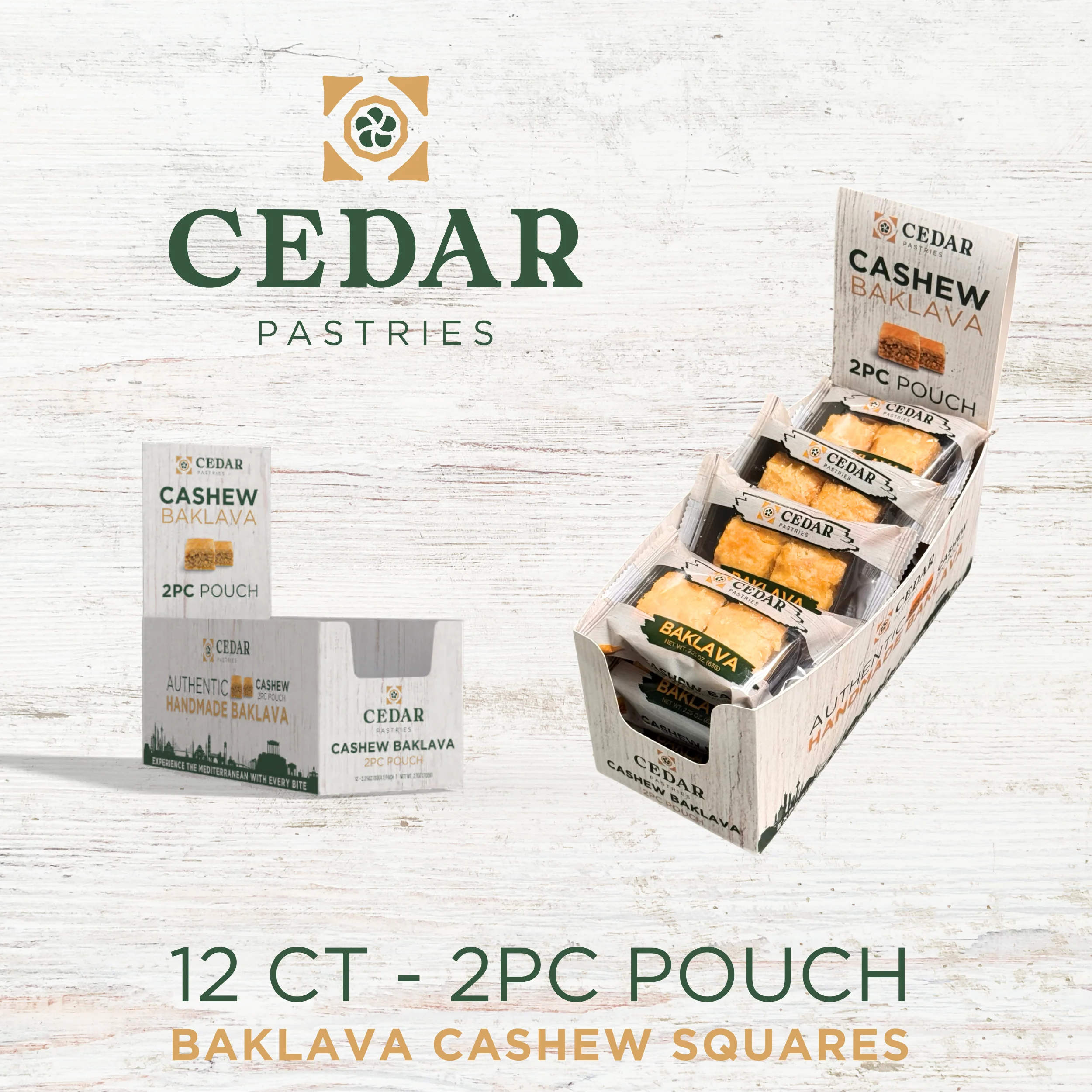 Single Serve Cashew Baklava 2-Pack (Case of 12) - Image 3