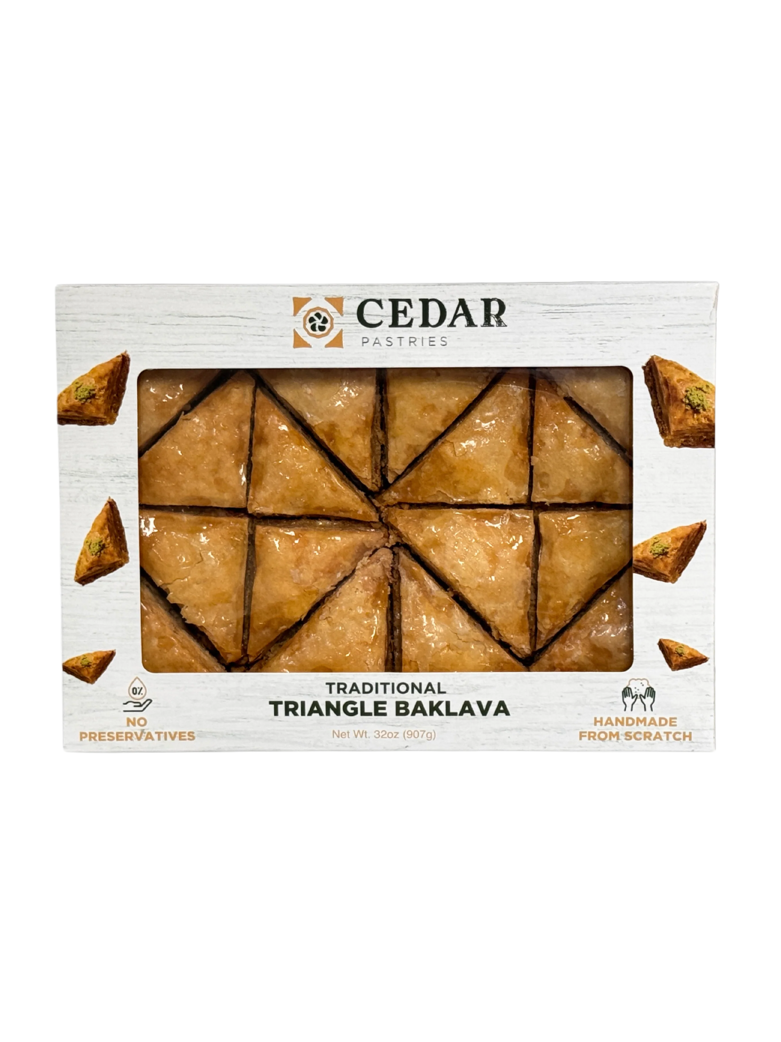 Cedar Pastries Traditional Mediterranean Triangle Baklava (Large) - Image 7